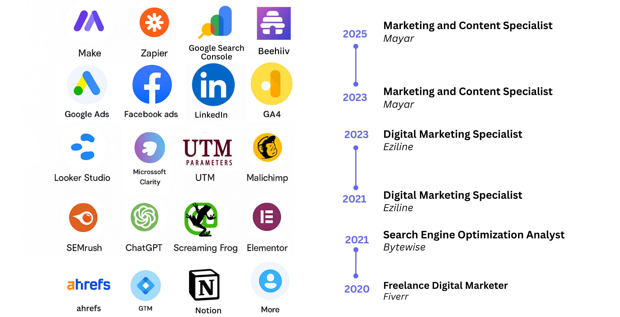 skills and experience marketing skills